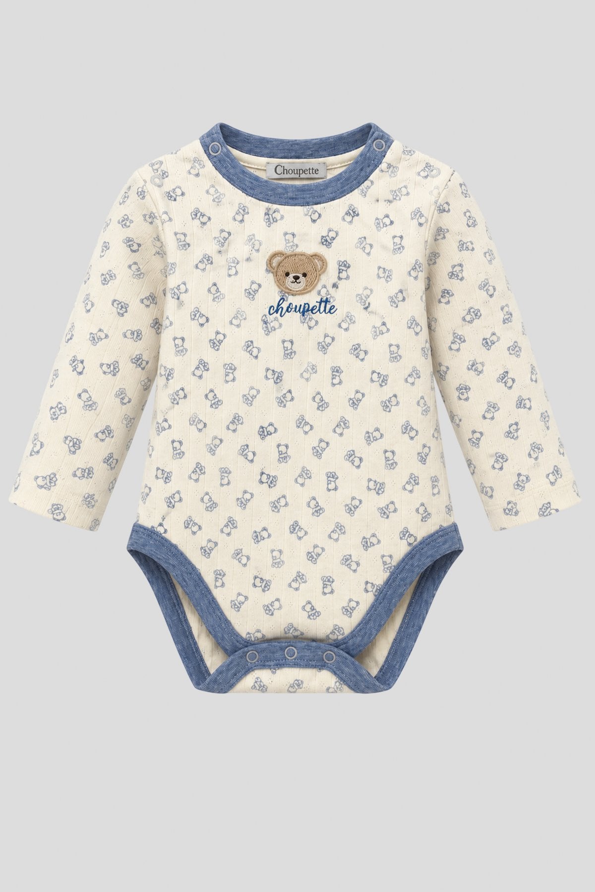 Teddy Knitted Cotton Set (body, pants & cap) for baby boy