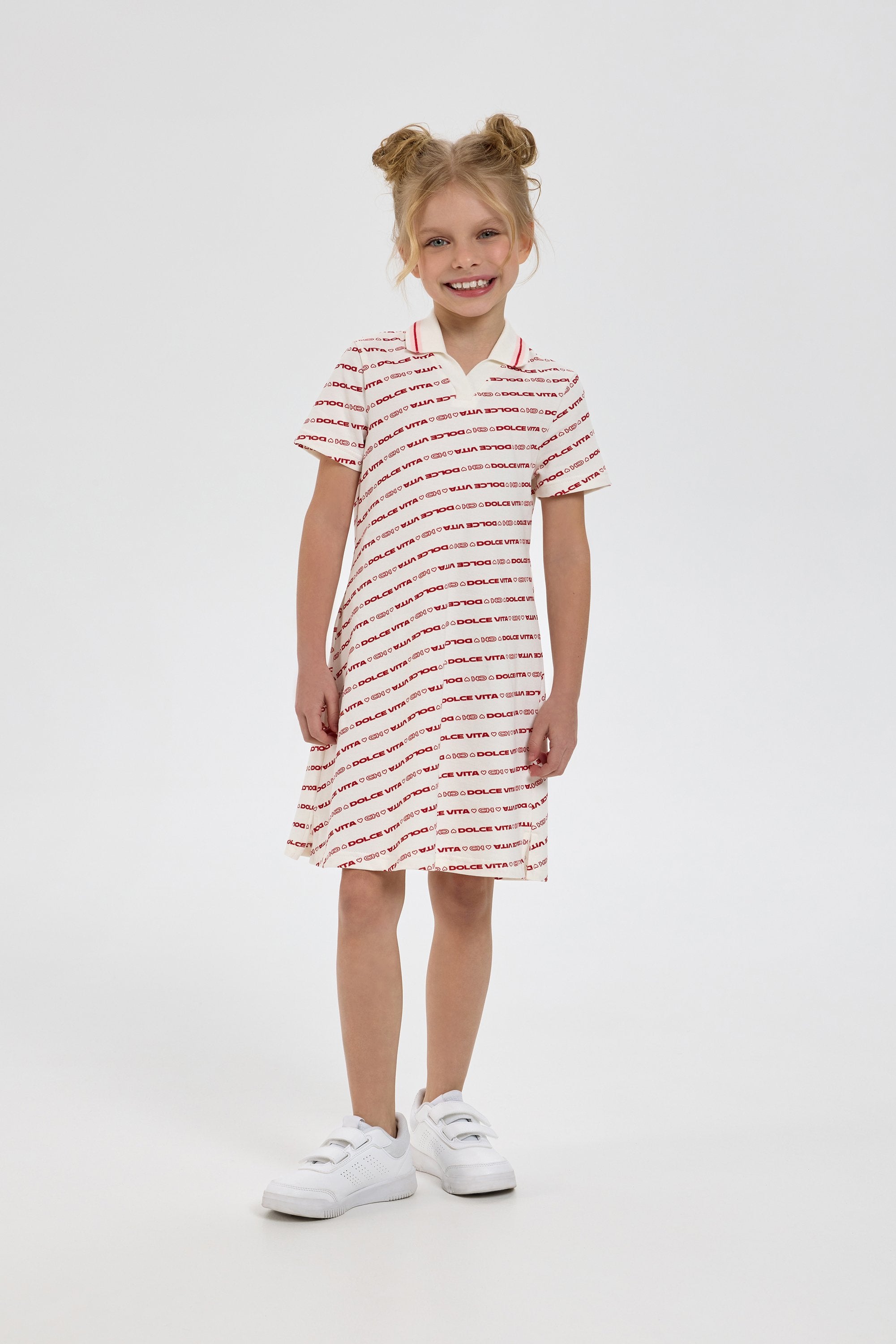 Branded Print Polo Dress