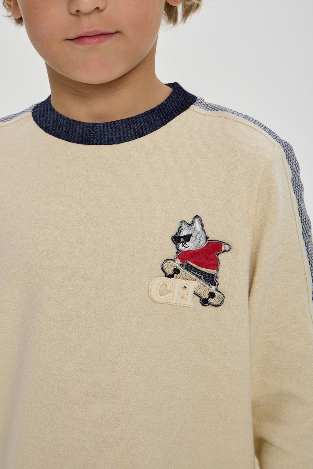 Textured Jumper with Dog Applique