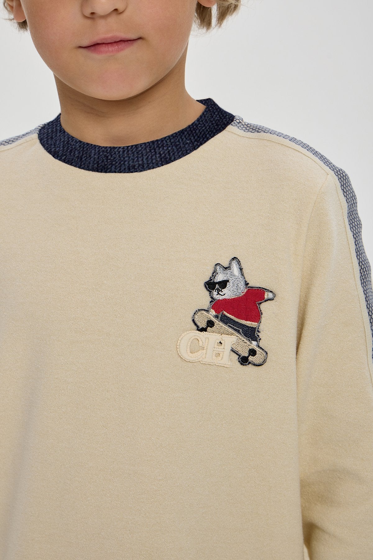 Textured Jumper with Dog Applique