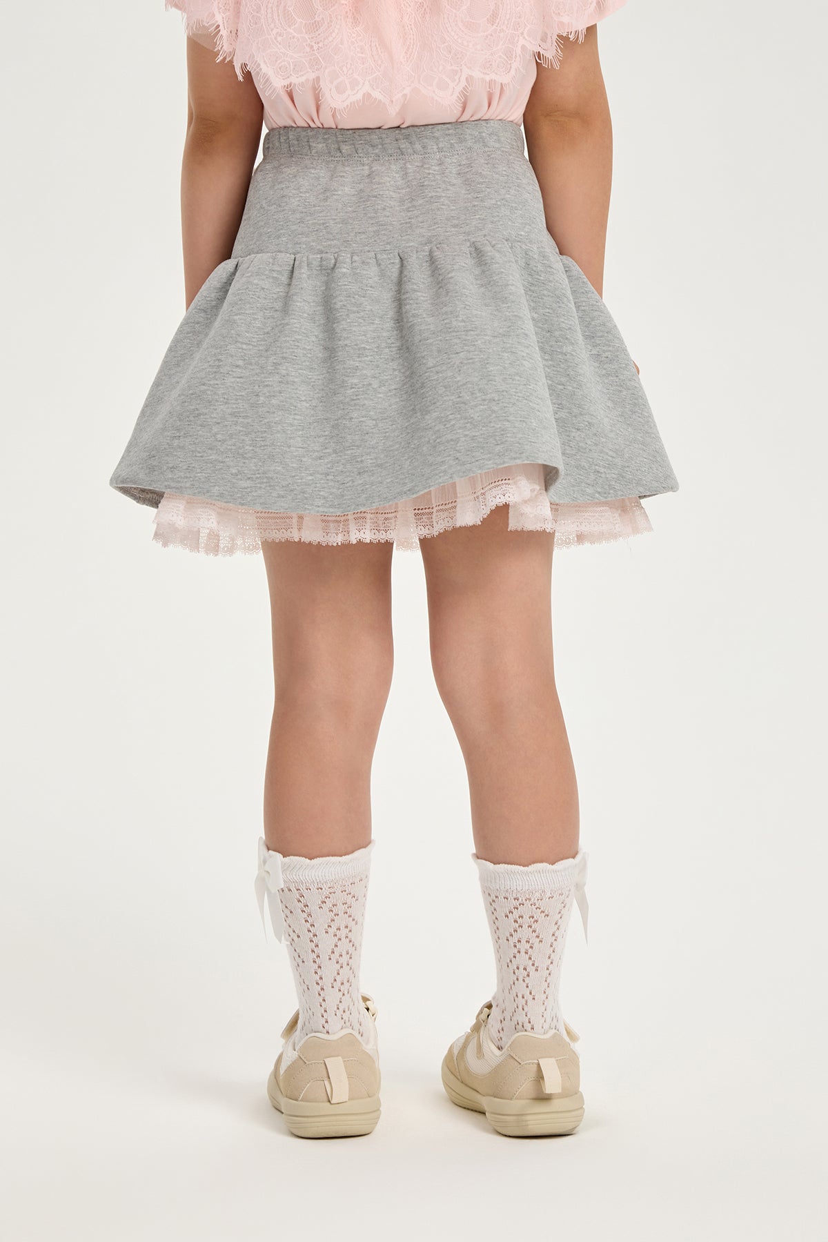 Elegant Cotton Can-can Skirt with Laces