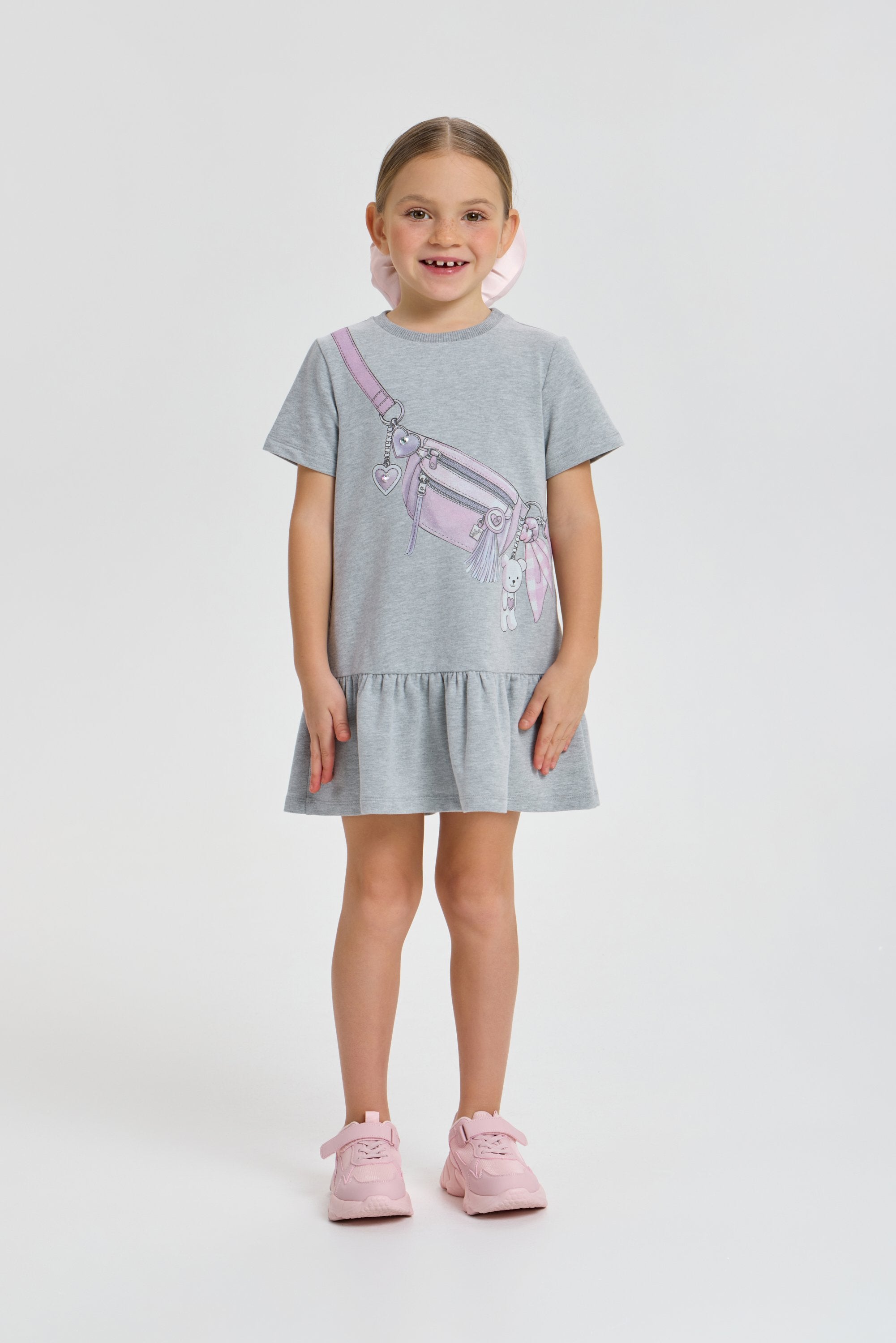 Stylish Dress with Purse Print