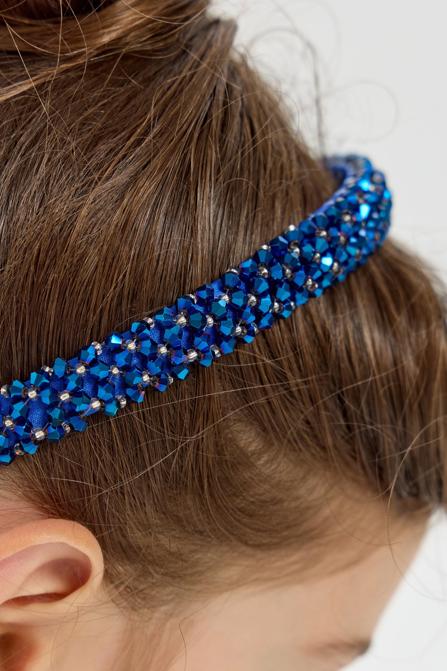 Blue Glitter Rhinestones Headband