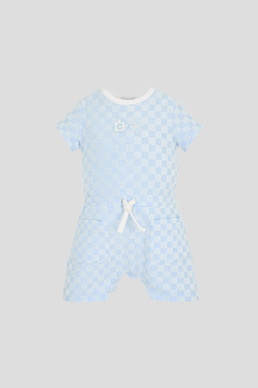 Decorated romper, blue