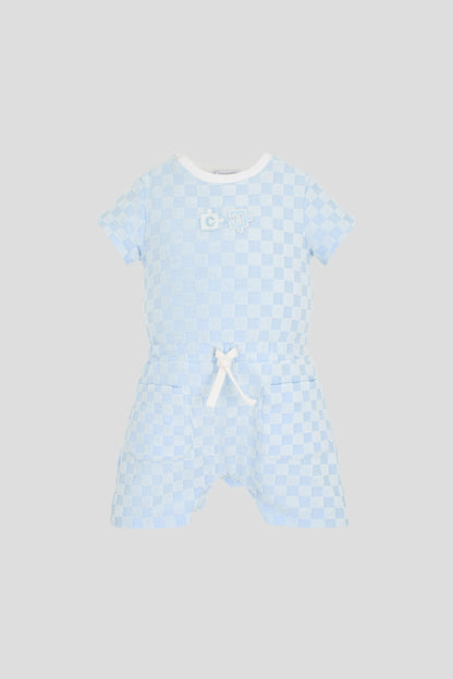 Decorated romper, blue