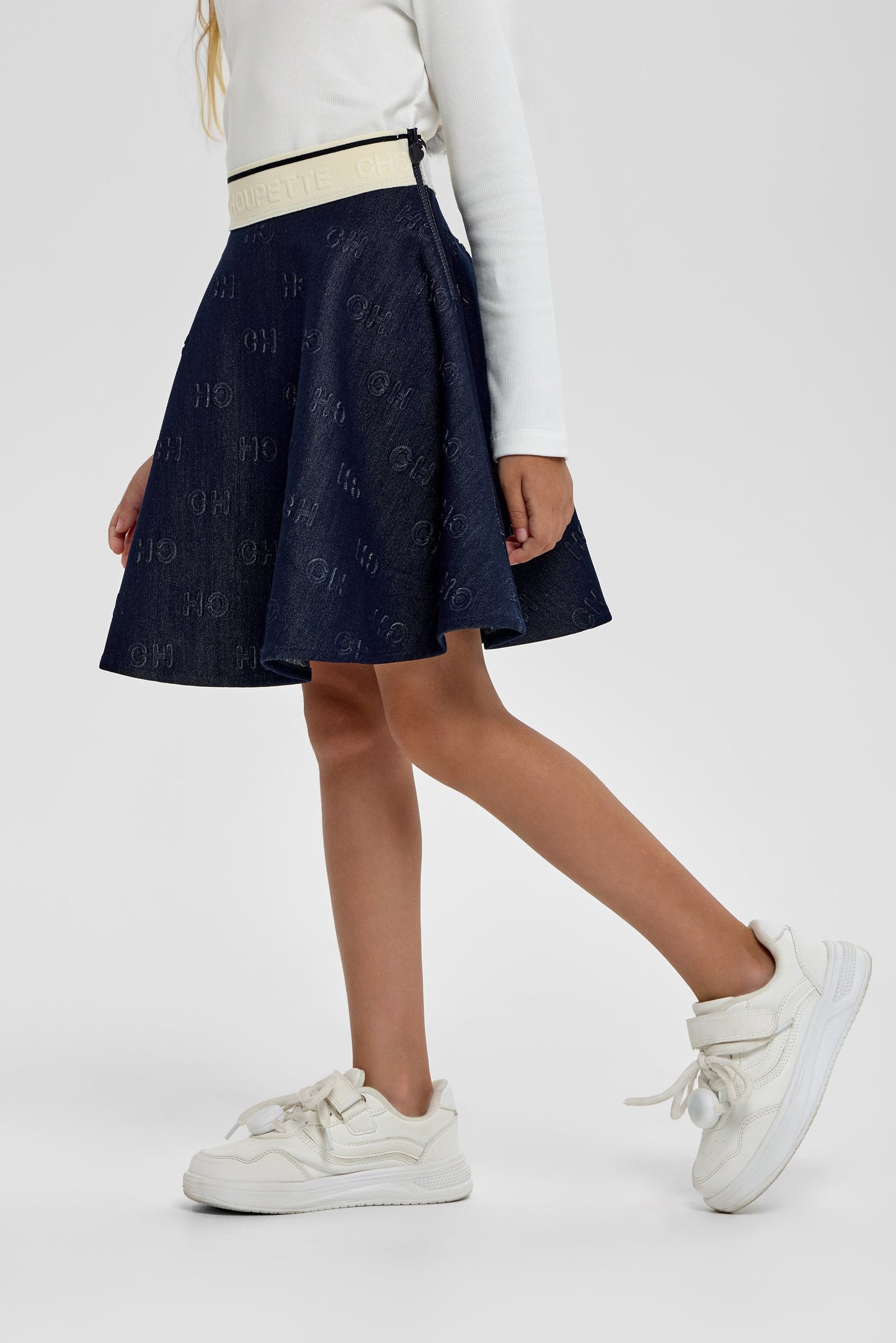 Elastic Band CH Branded Denim Skirt