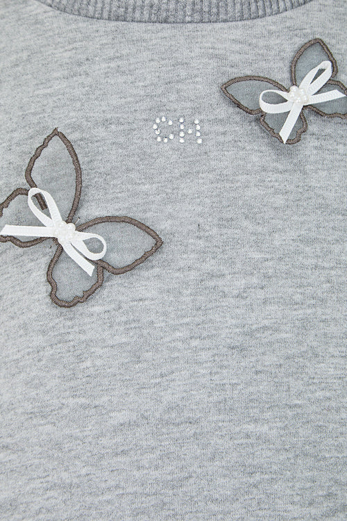 Butterfly Decorated Soft Sweatshirt