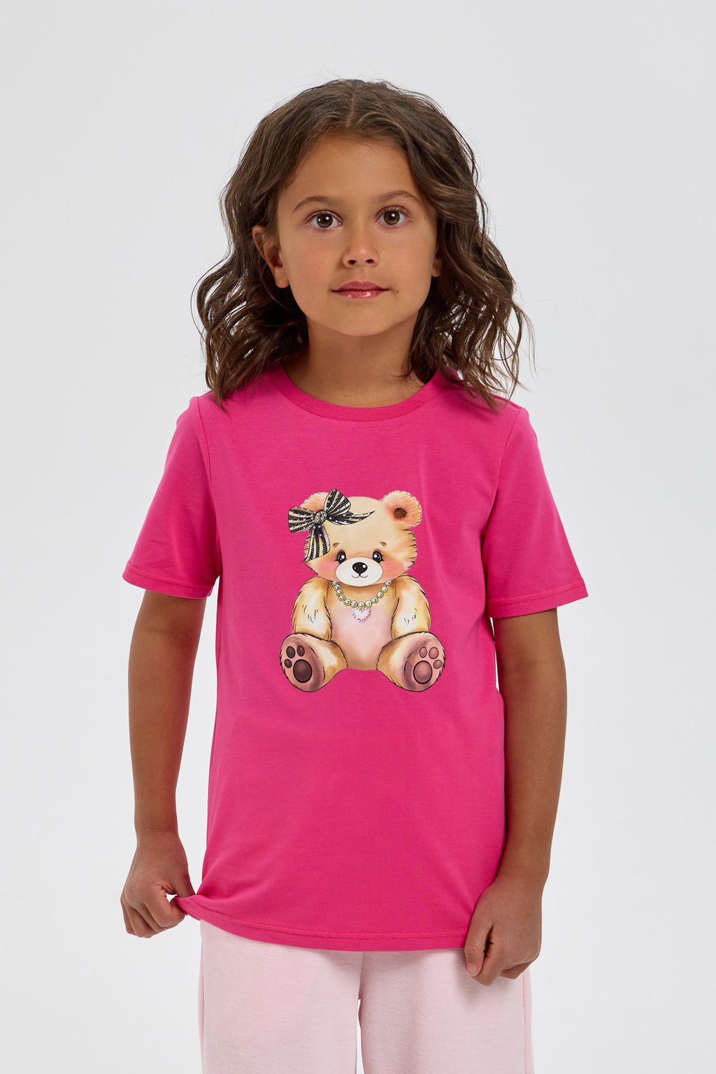 Bear Printed T-Shirt with Crystals