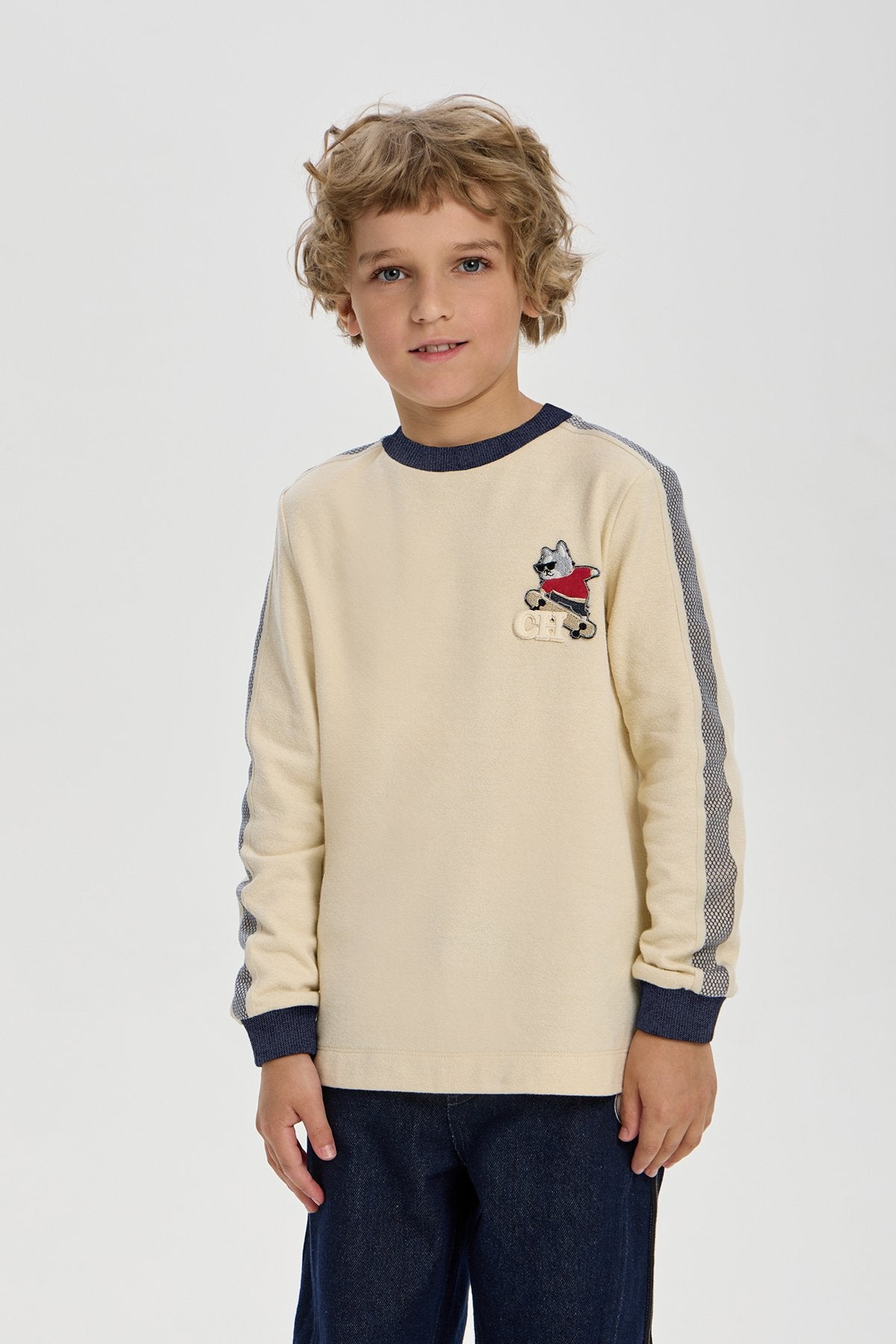Textured Jumper with Dog Applique