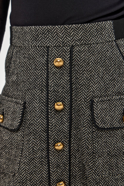 Elegant Skirt with Golden Buttons