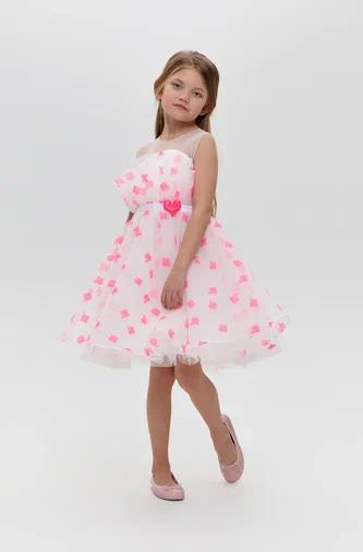 Smart 3D Heart Dress, white and pink