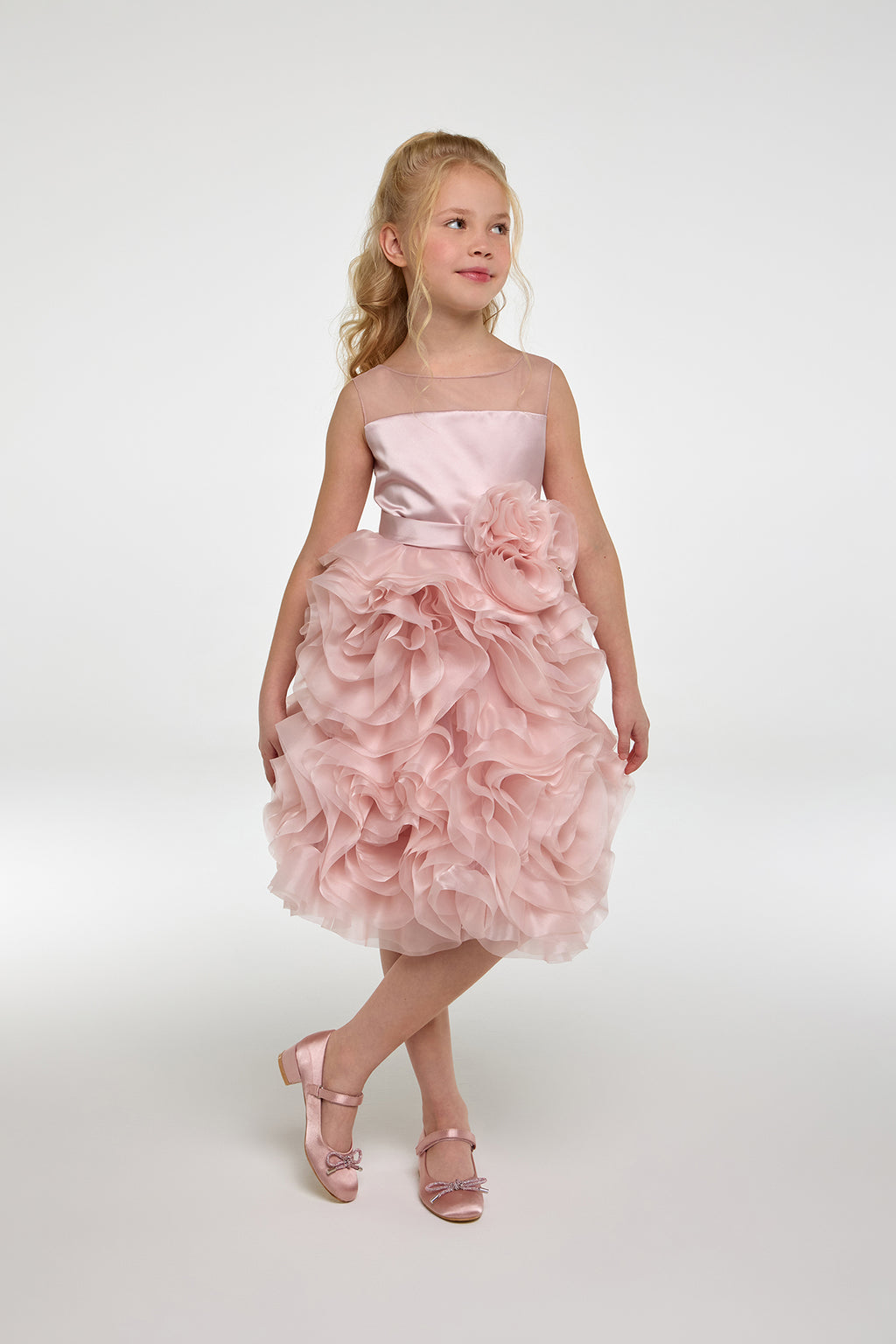 Elegant 3D Roses Decorated Dress