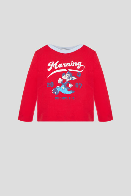 Printed Red Long sleeve