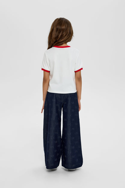 CH Branded Navy Denim Trousers