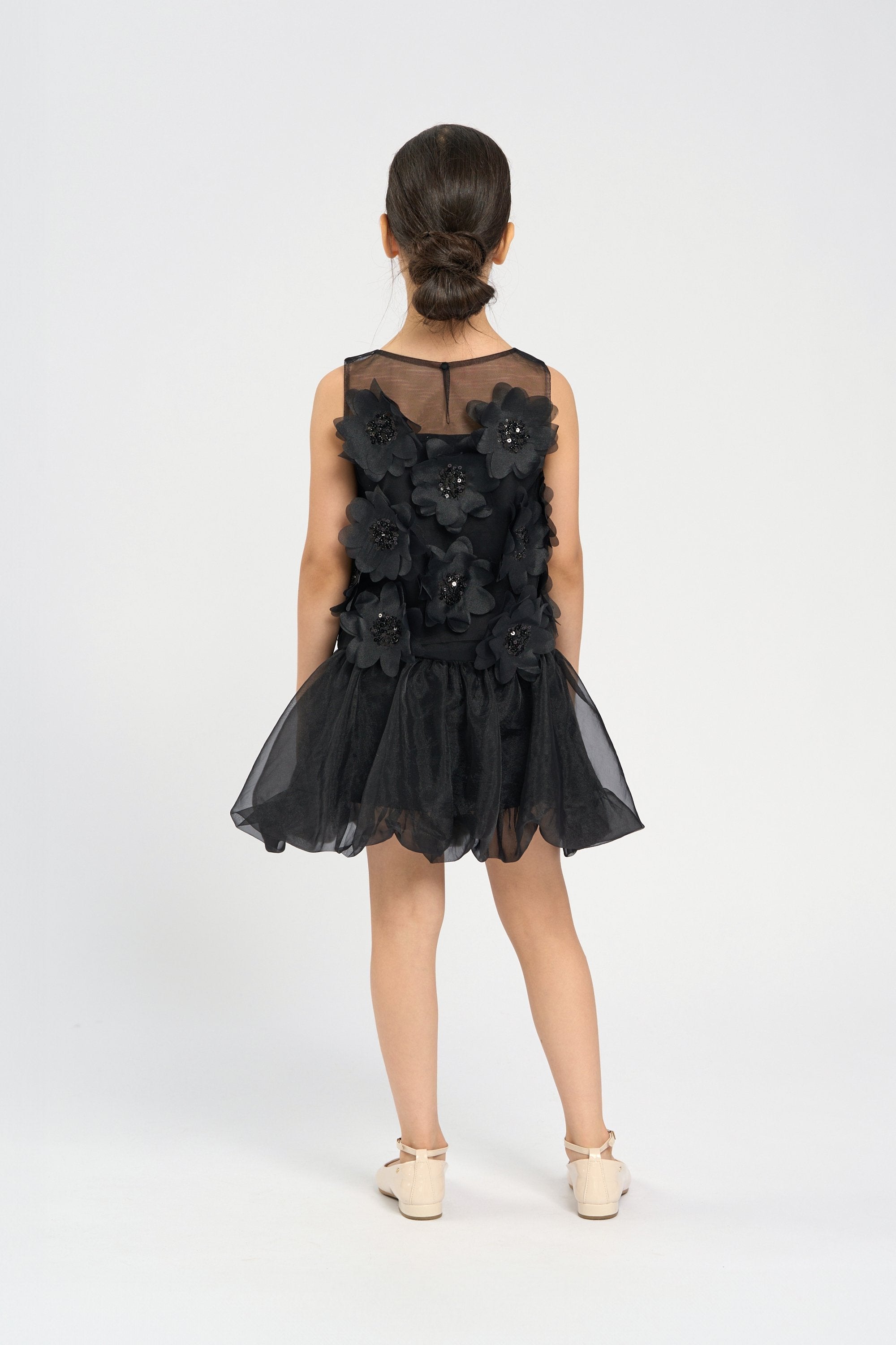 Elegant Black Flower Top