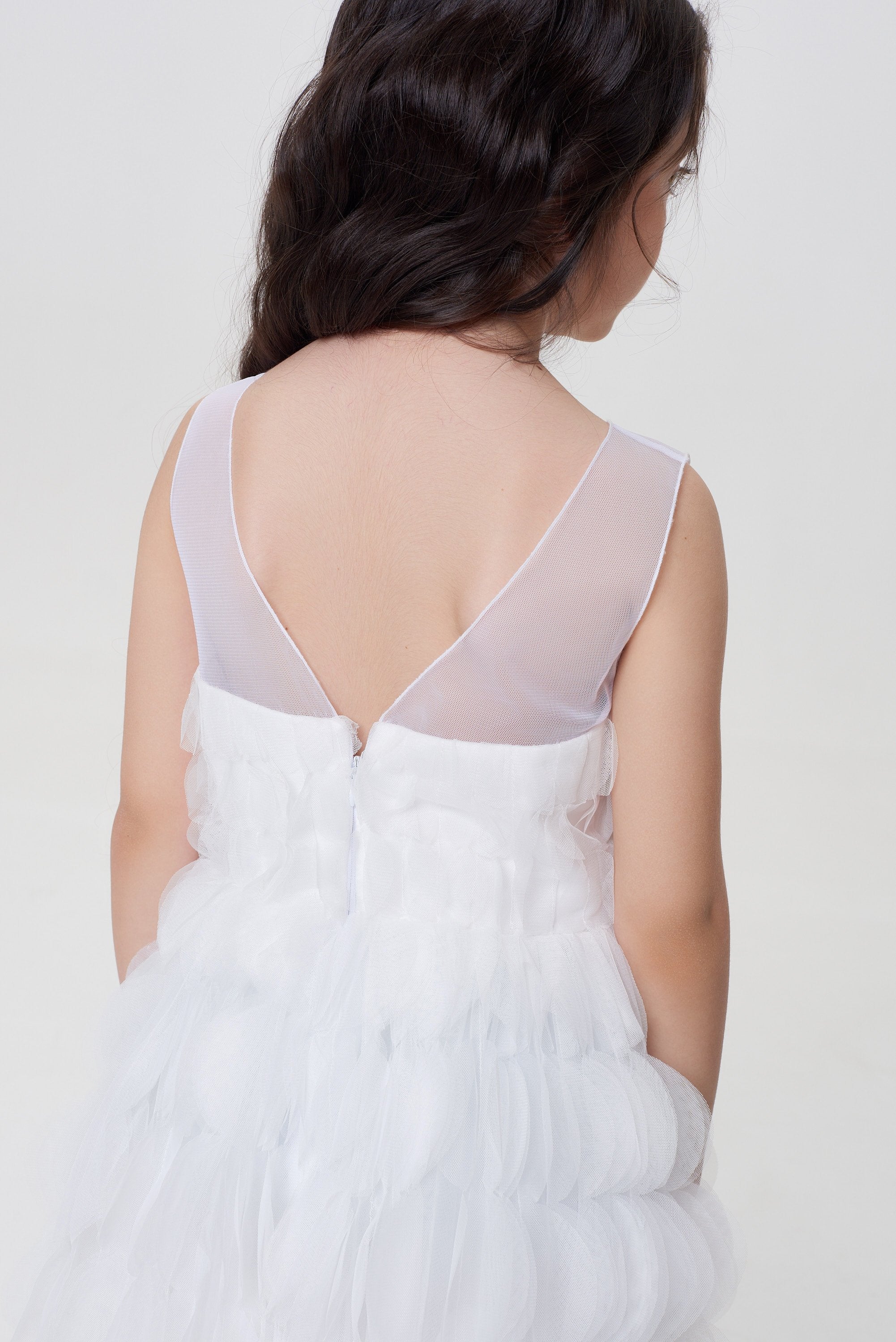 Volumable Mesh Silver Shimmering Dress
