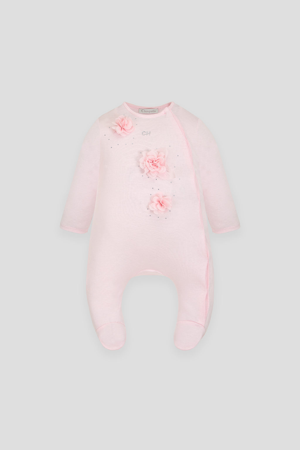 Overall with 3D flowers for baby girl