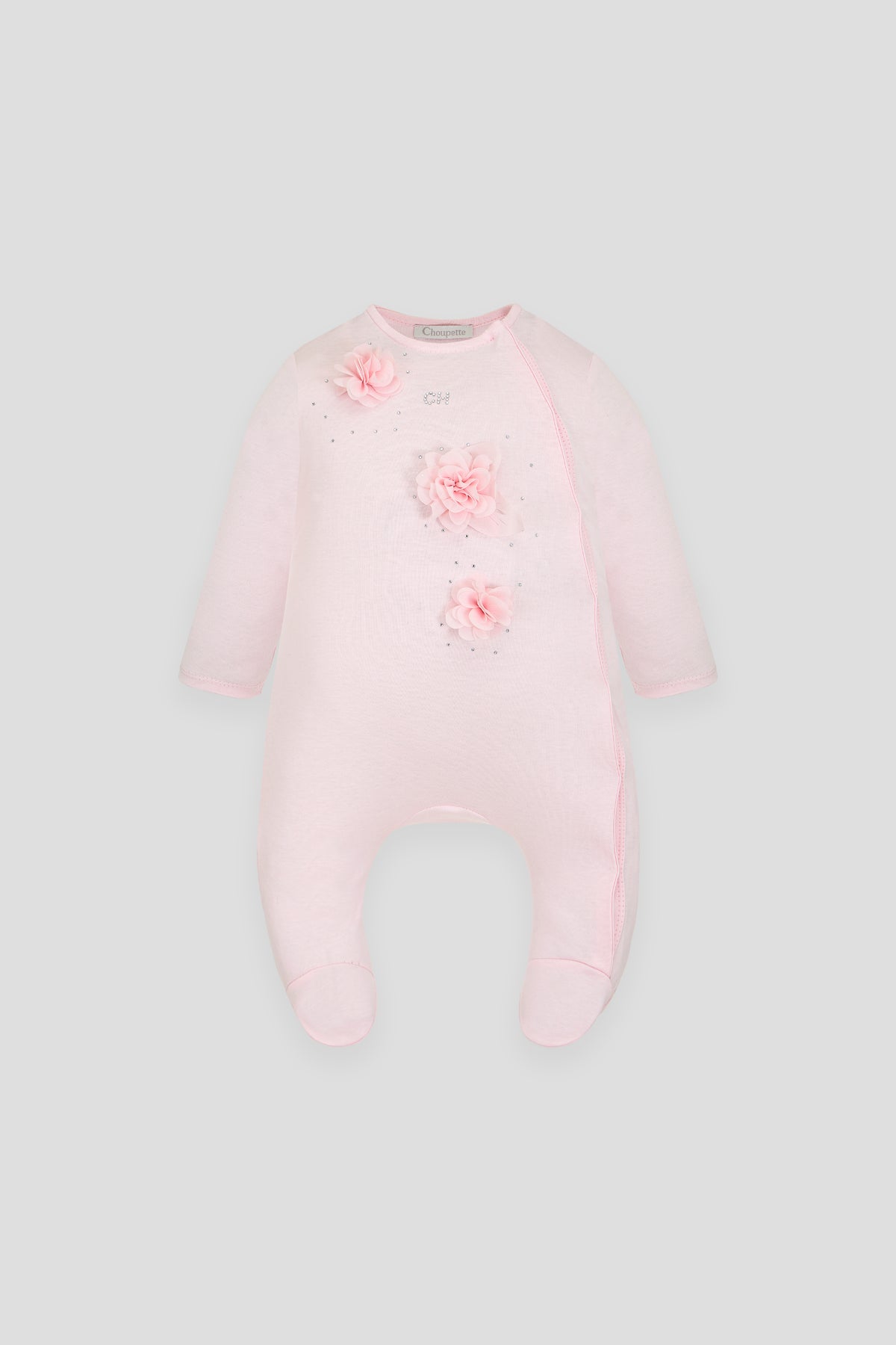 Overall with 3D flowers for baby girl