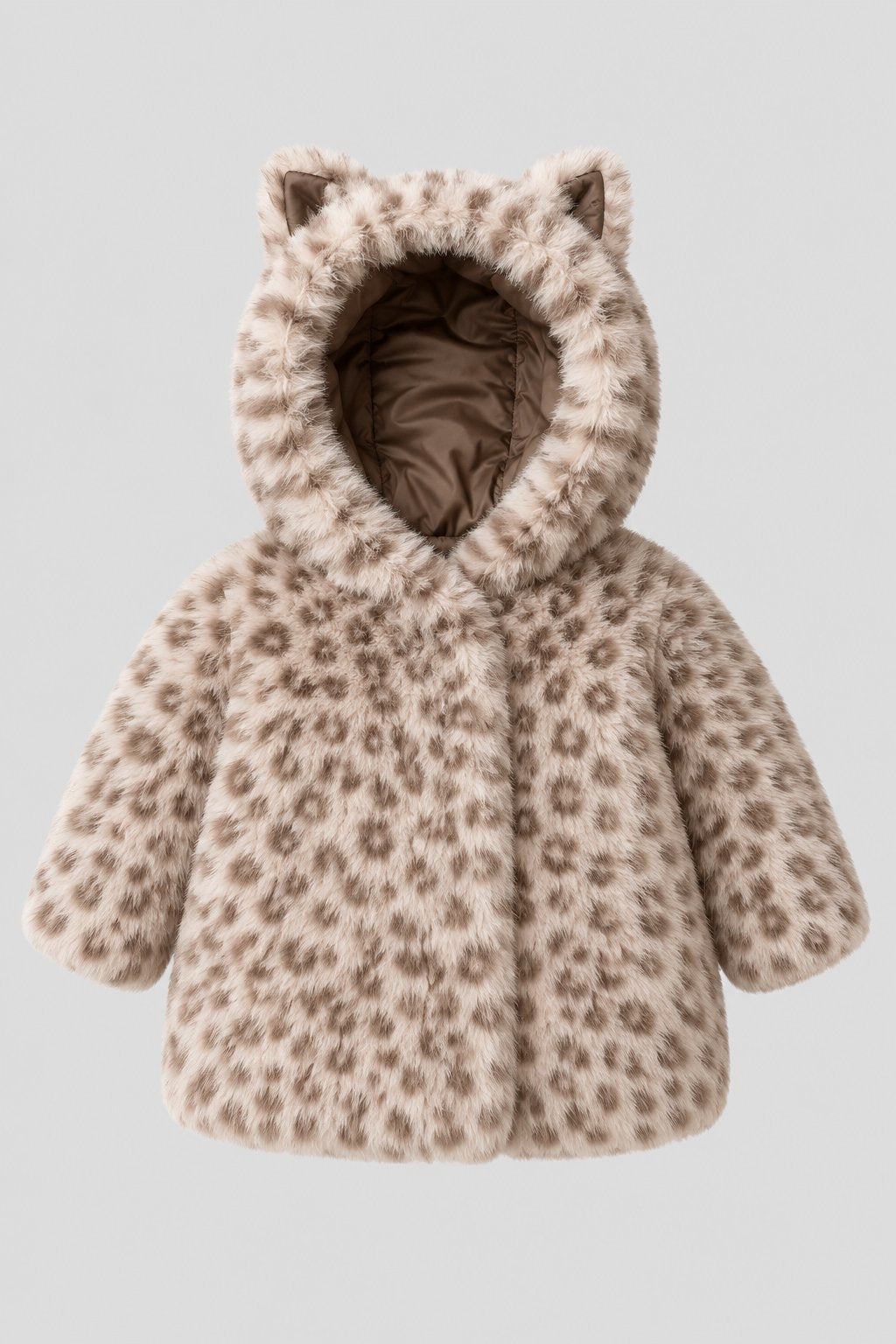 Beautiful Leopard Faux Fur Jacket for baby girl