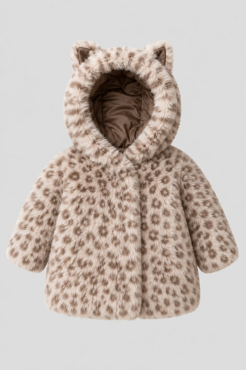 Beautiful Leopard Faux Fur Jacket for baby girl