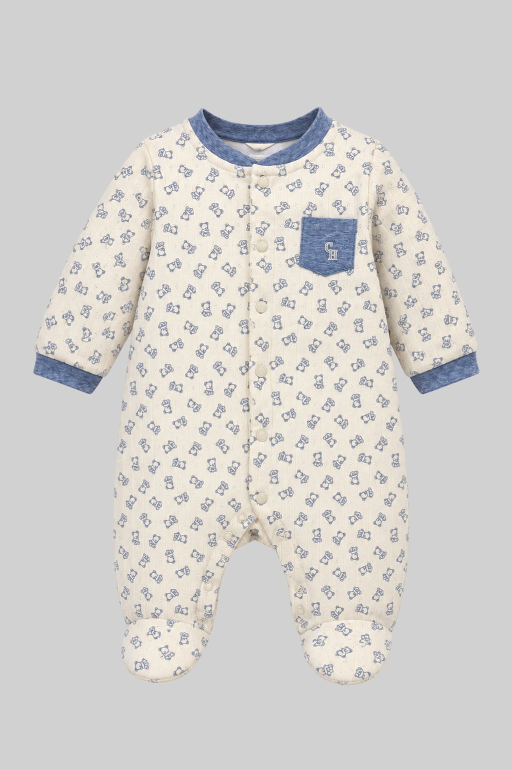 Teddy Knitted Soft Cotton Overall for baby boy
