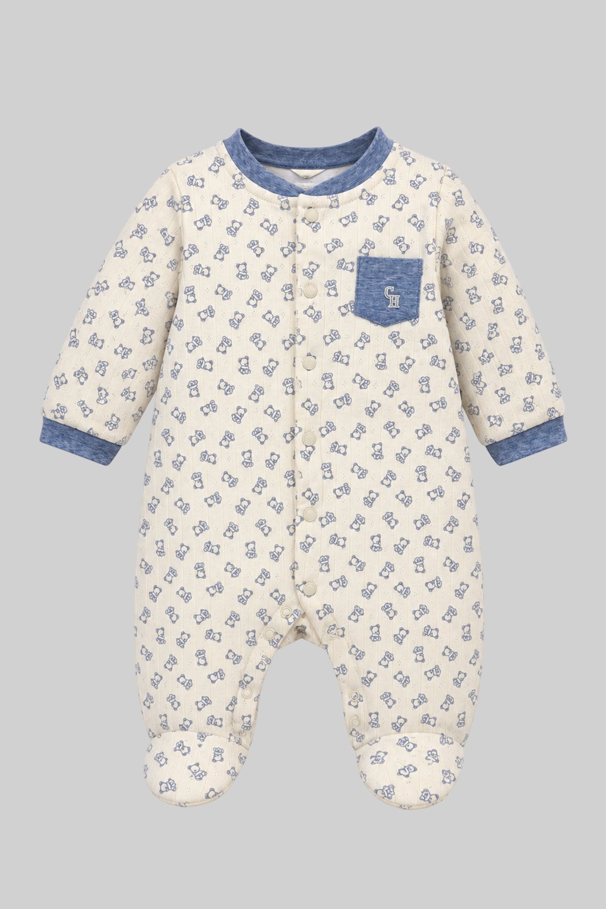 Teddy Knitted Soft Cotton Overall for baby boy