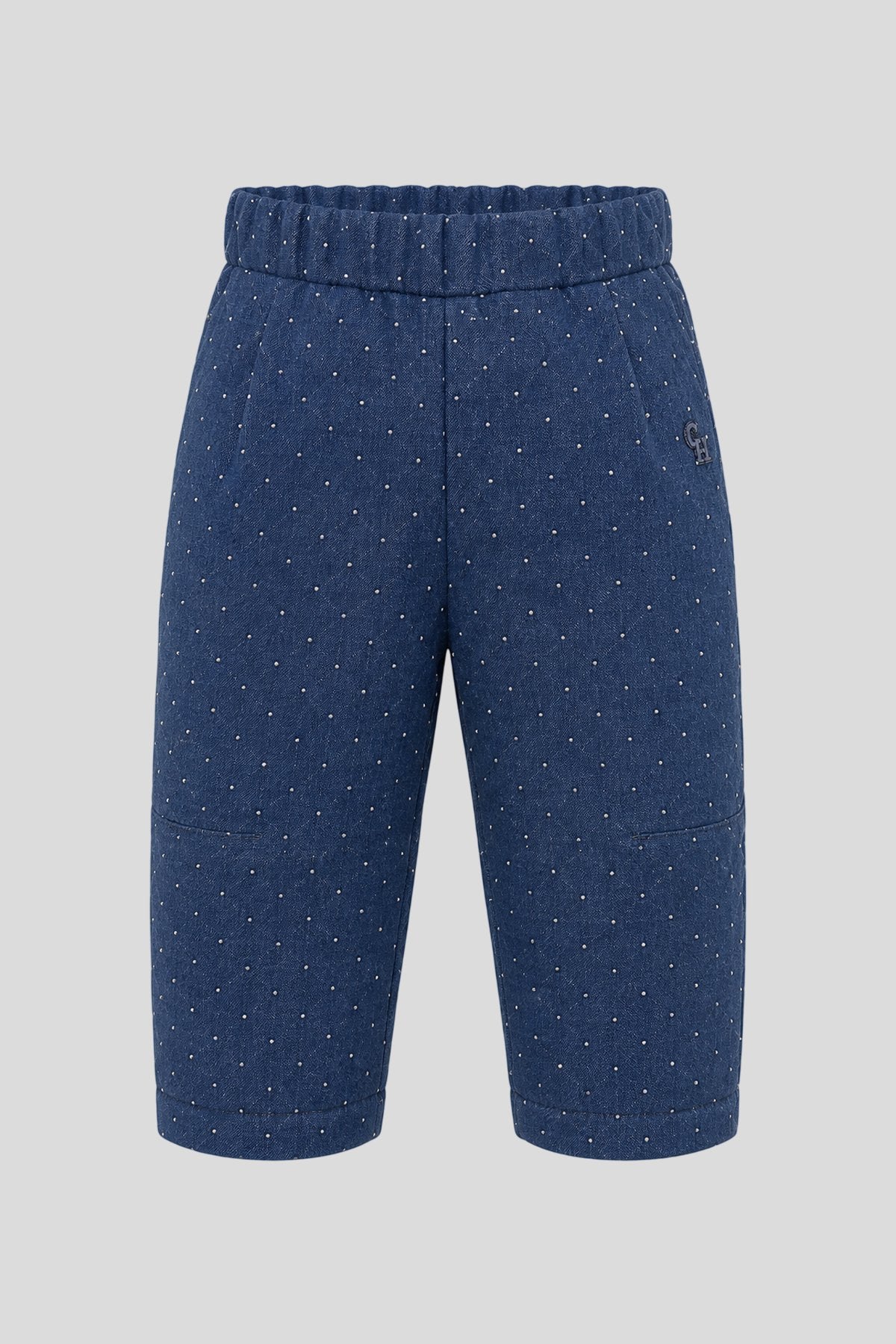 Smart Denim Cotton Pants with Crystal for baby girl