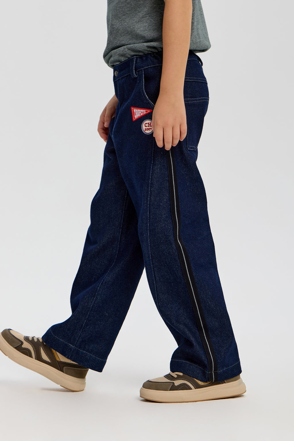 Stylish Denim Pants with stripes for boy