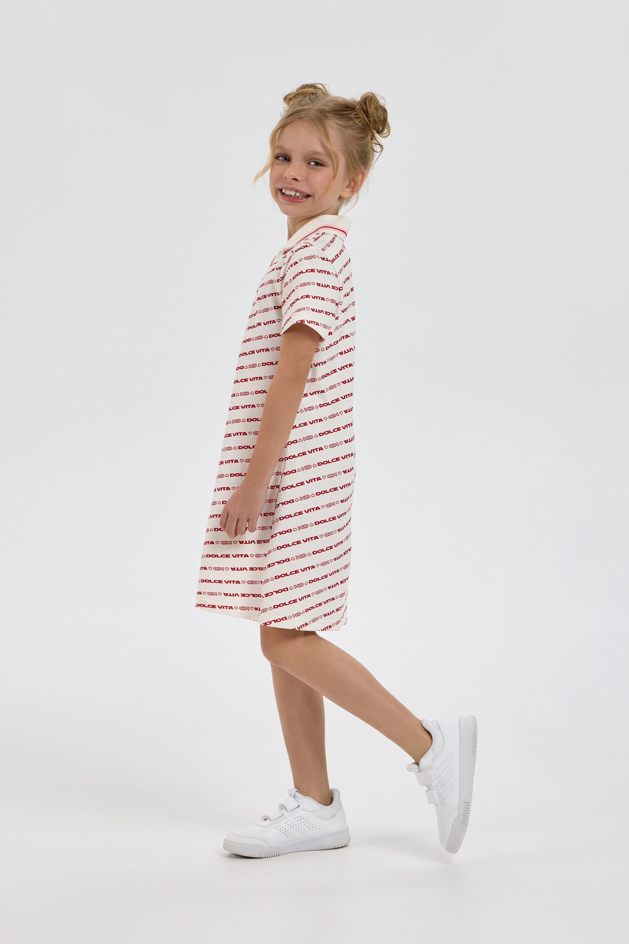 Branded Print Polo Dress