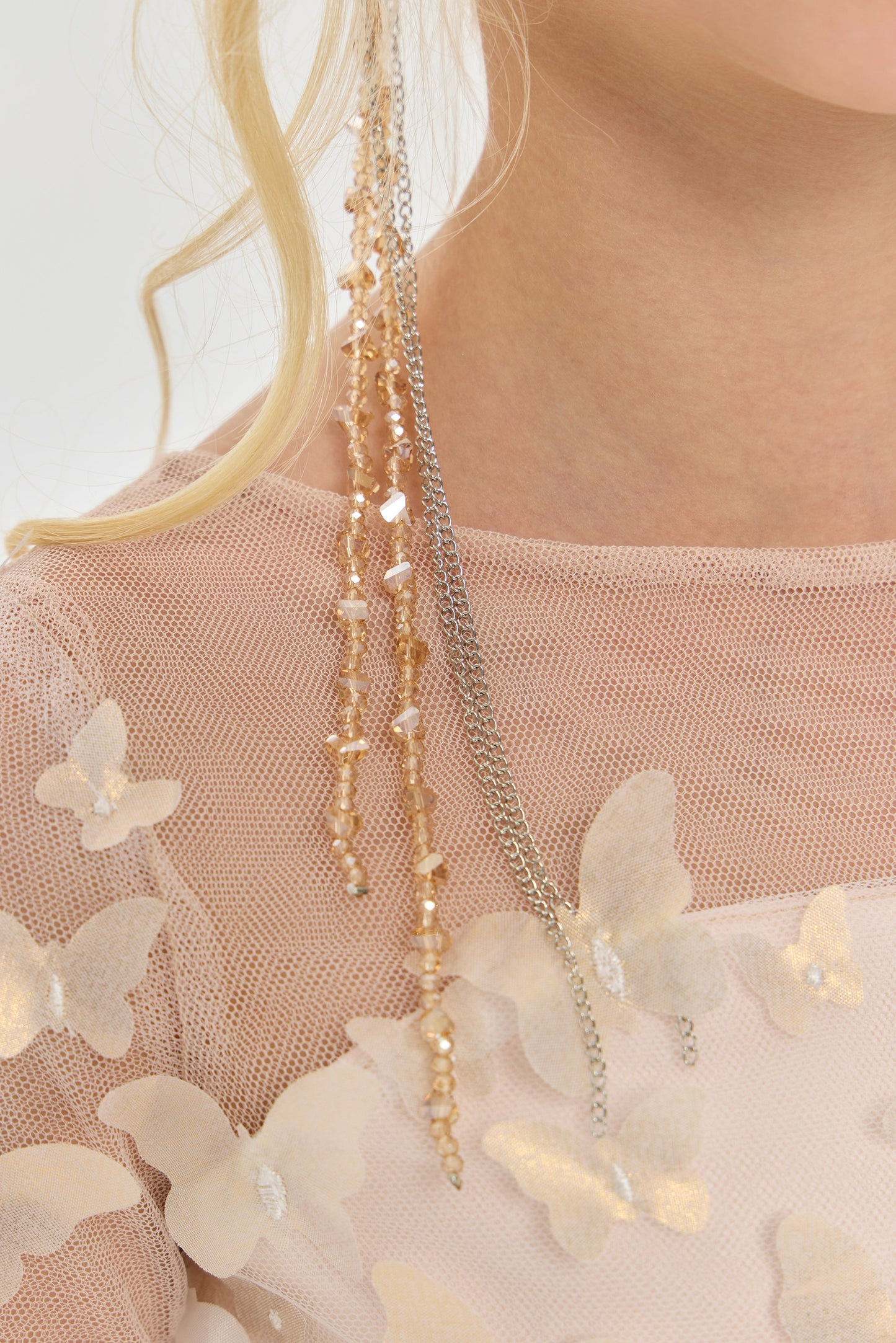 Elegant Golden Headband with Removable Chains