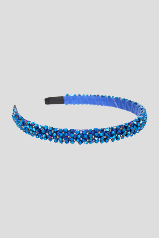 Blue Glitter Rhinestones Headband