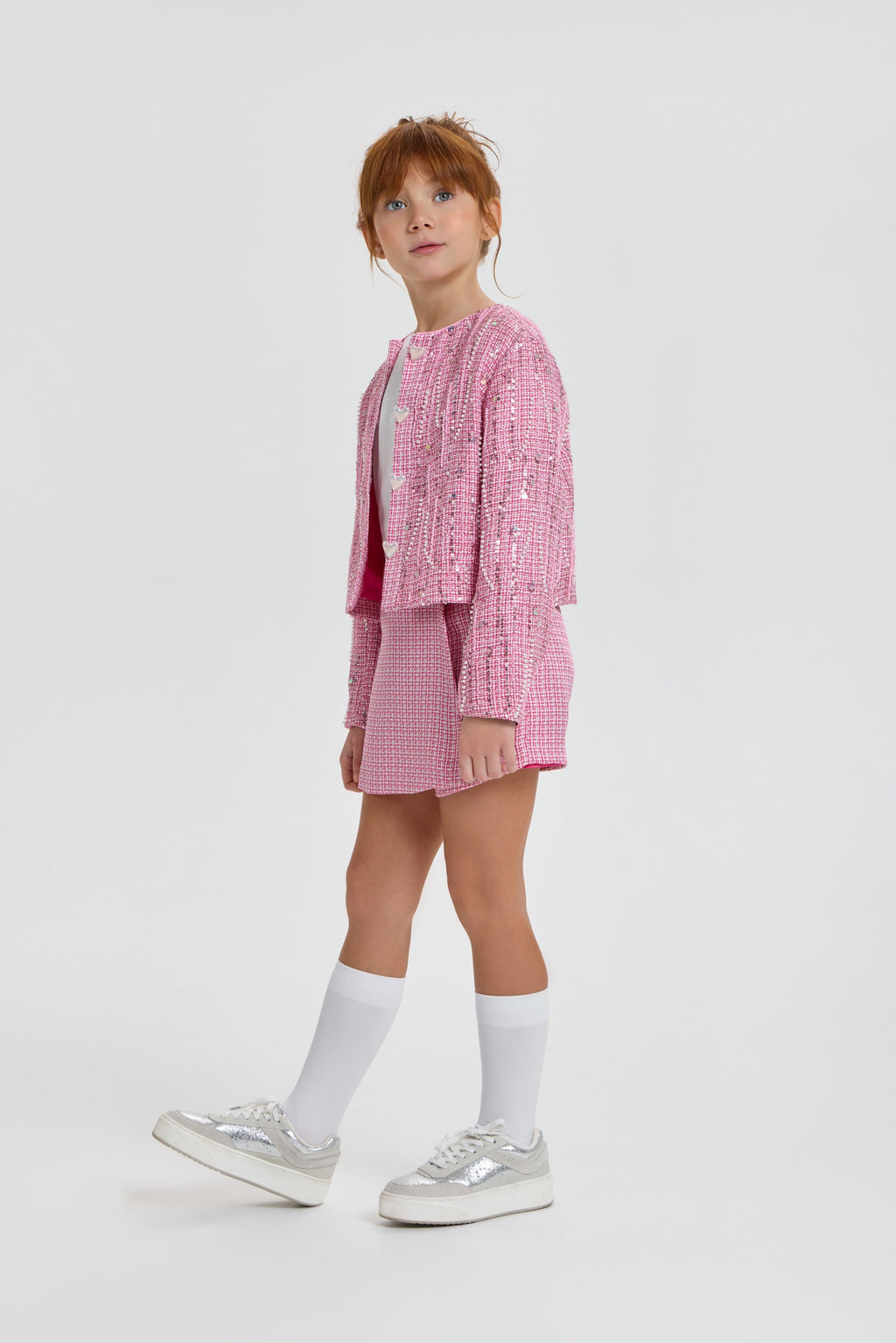 Charming Decorated Tweed Set (Jacket and Skort)