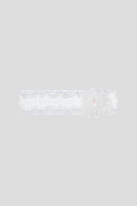 Flower Decorated Headband, ecru