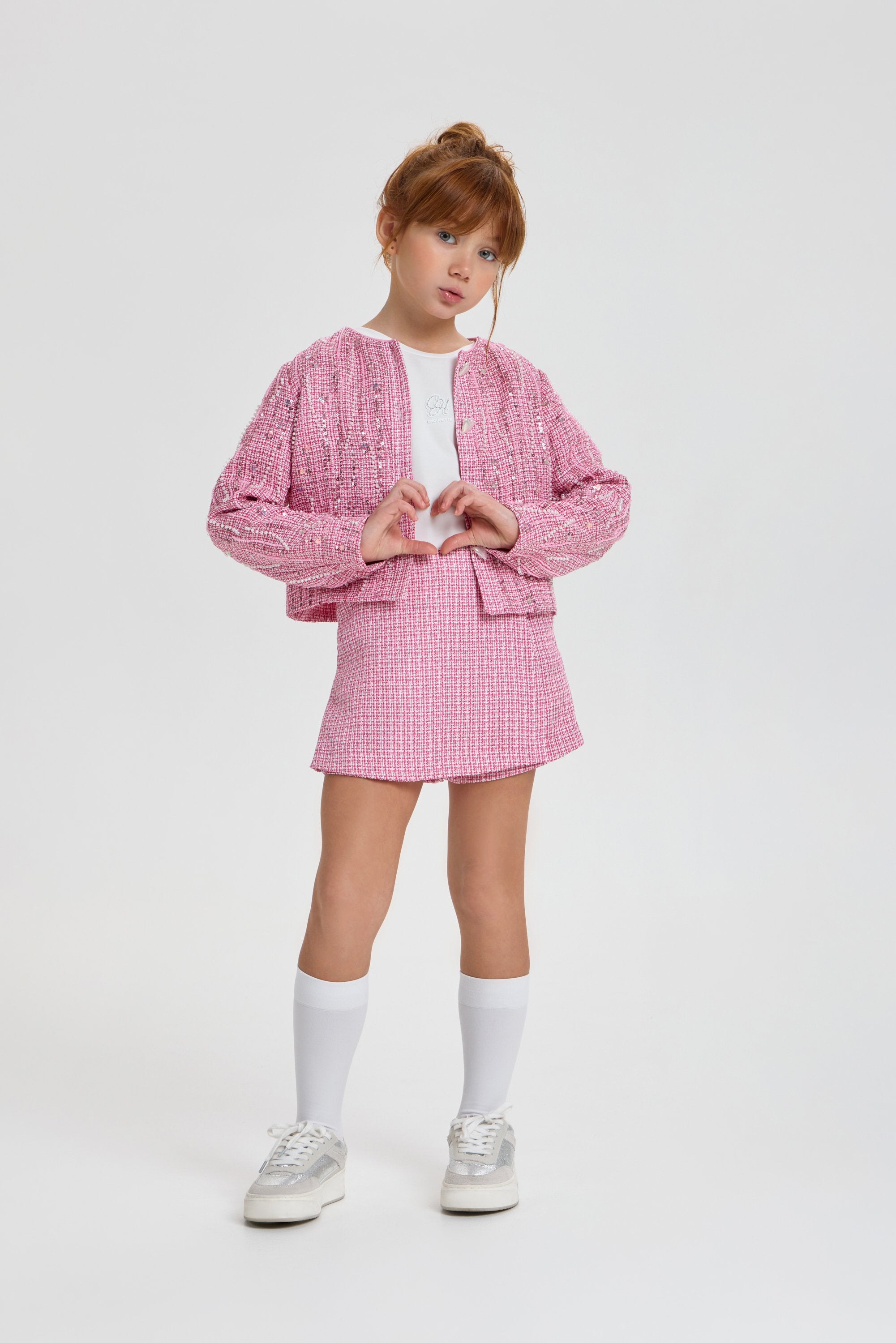 Charming Decorated Tweed Set (Jacket and Skort)
