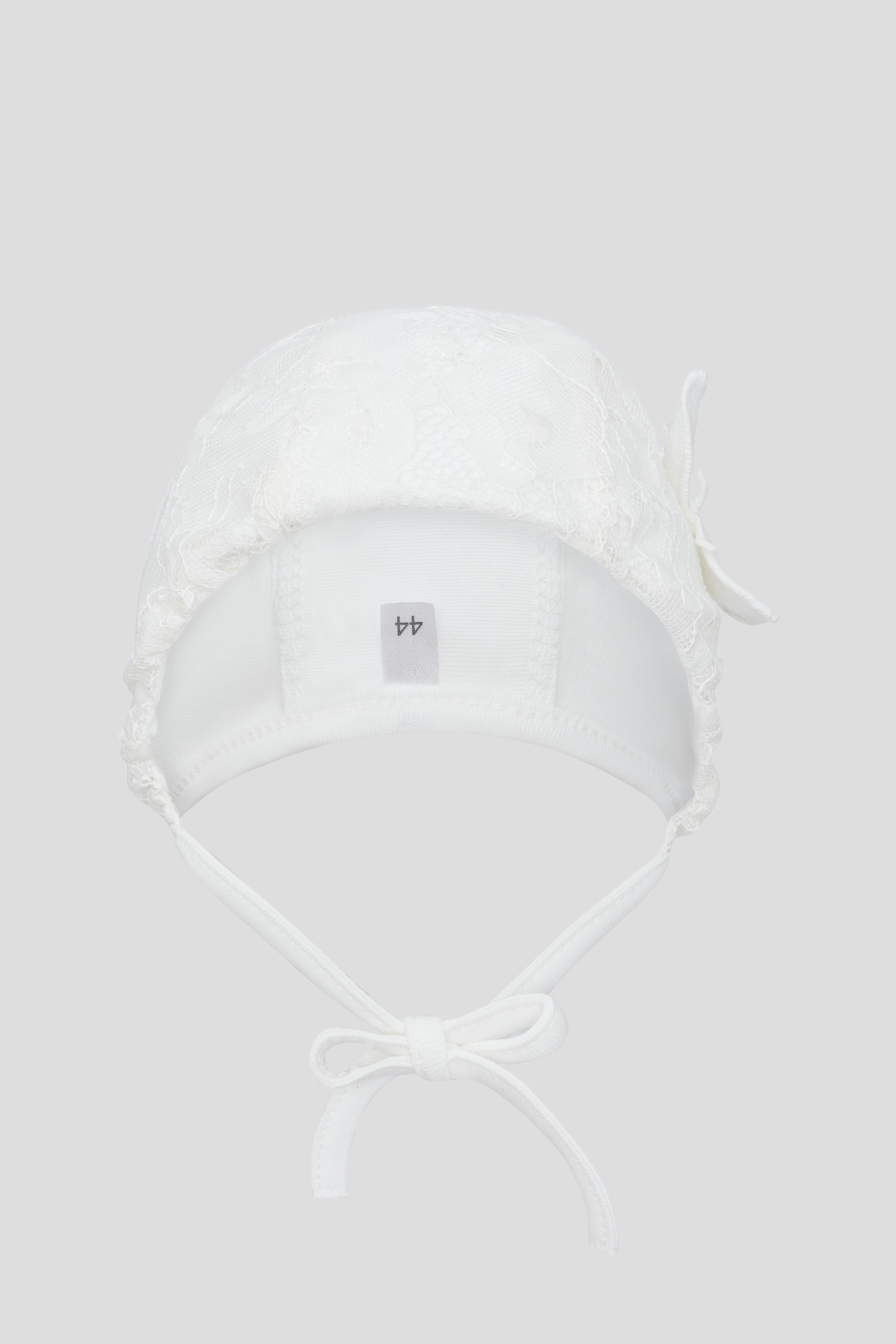 Smart Set: Flowers Decorated lace Dress-jumpsuit and Bonnet