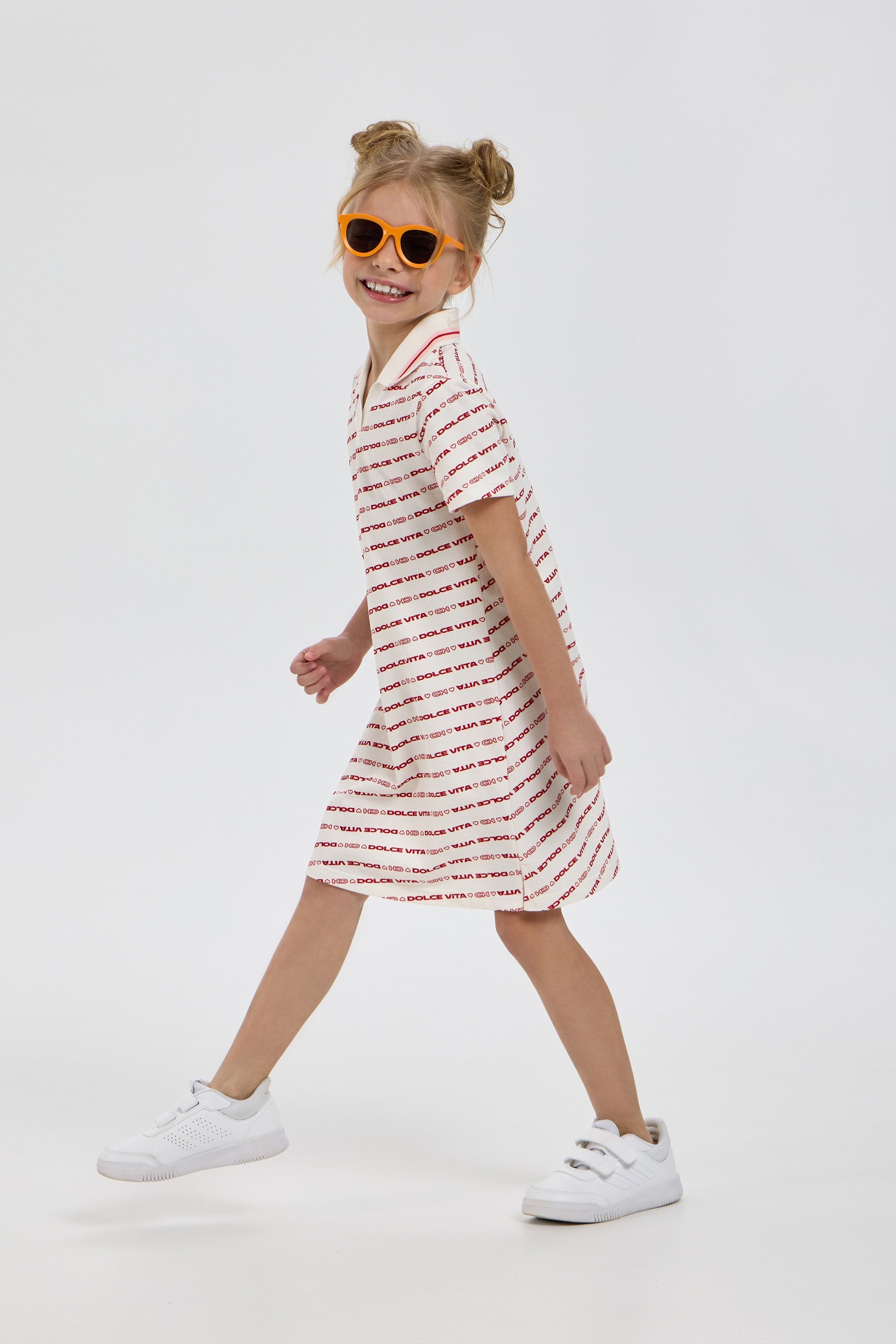 Branded Print Polo Dress