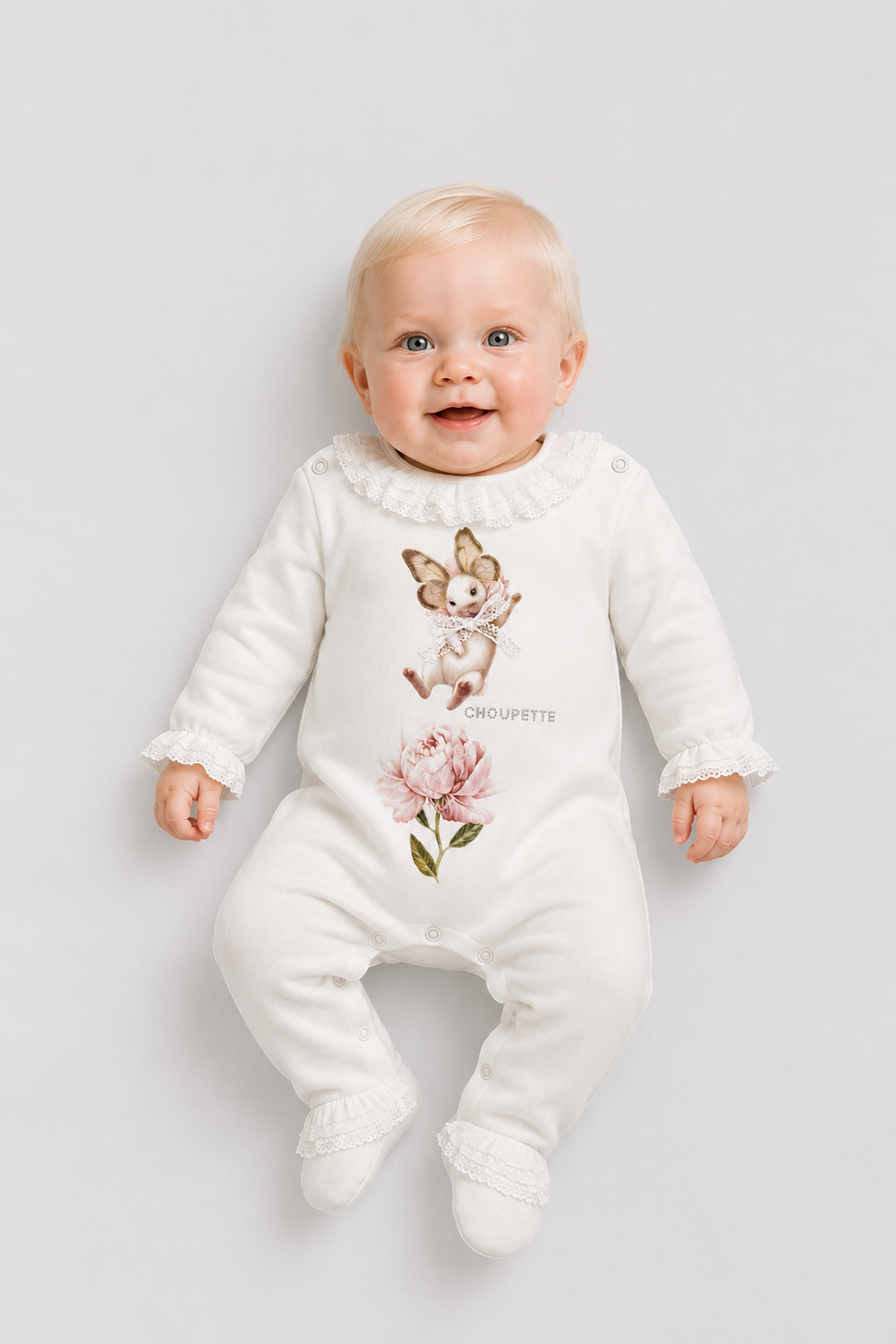Bunny Overall with Laces for baby girl