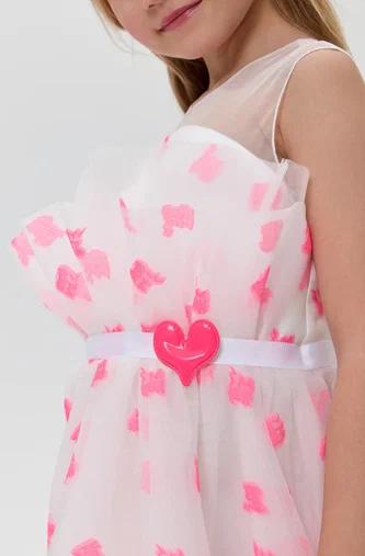 Smart 3D Heart Dress, white and pink