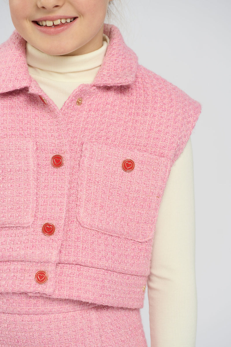 Jacket and skirt set, pink