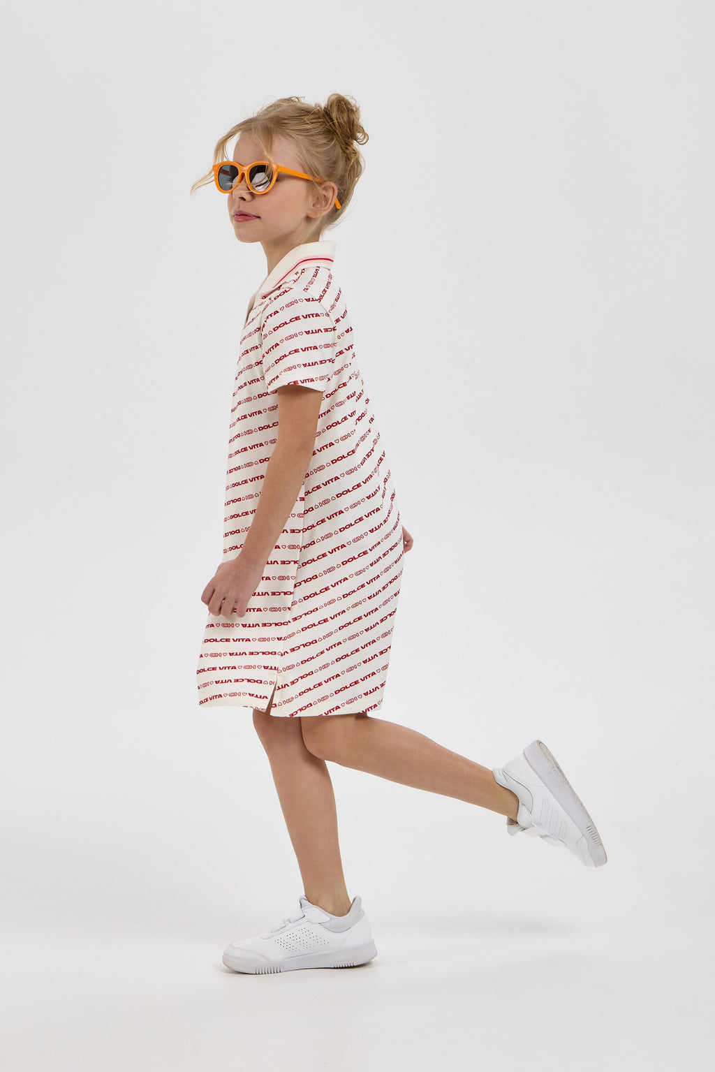 Branded Print Polo Dress