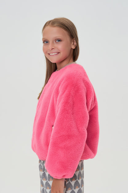 Decorated fur Bomber jacket