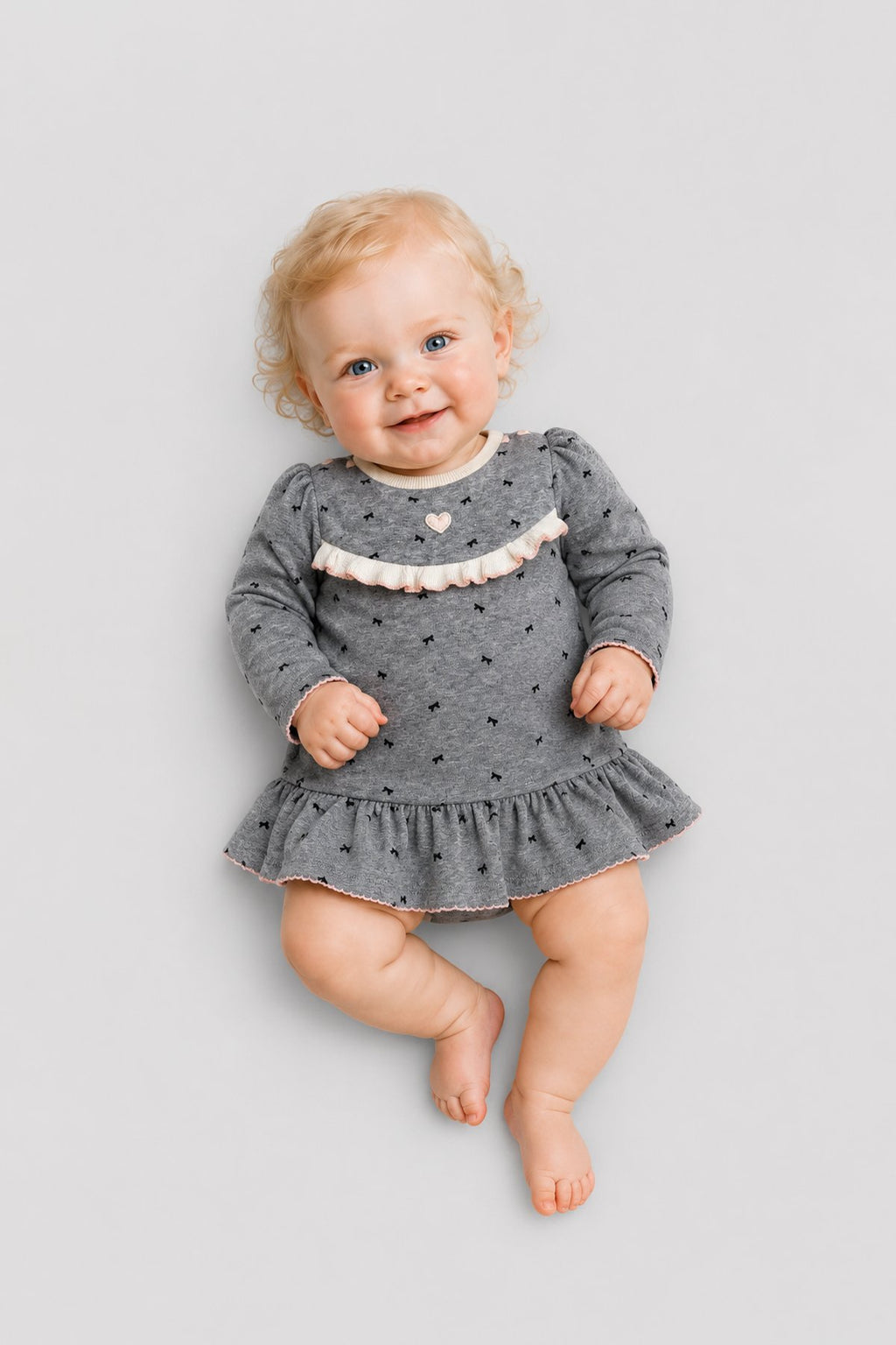 Bow Knitted Dress for baby girl