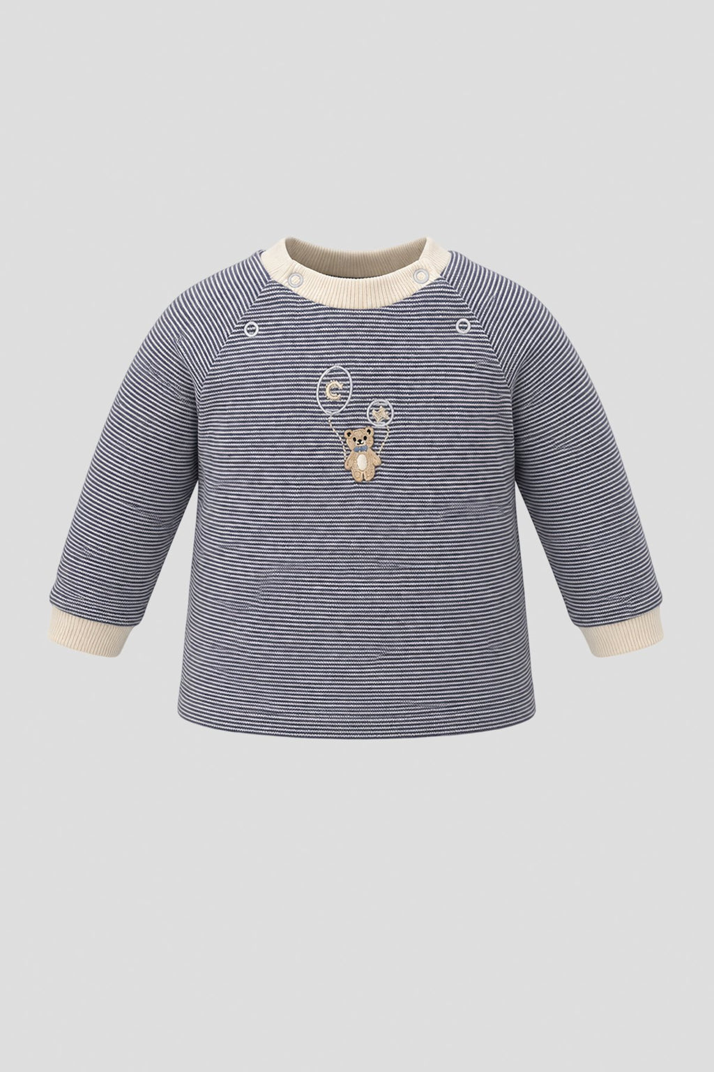 Stripe Teddy Cotton Sweatshirt