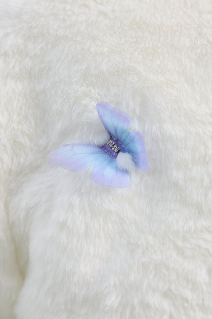 Soft Fur bomber jacket with butterflies