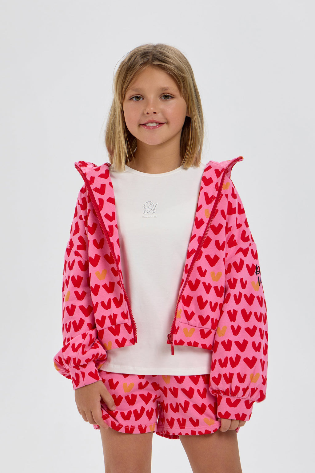 Heart Set (Hoodie jacket with shorts)