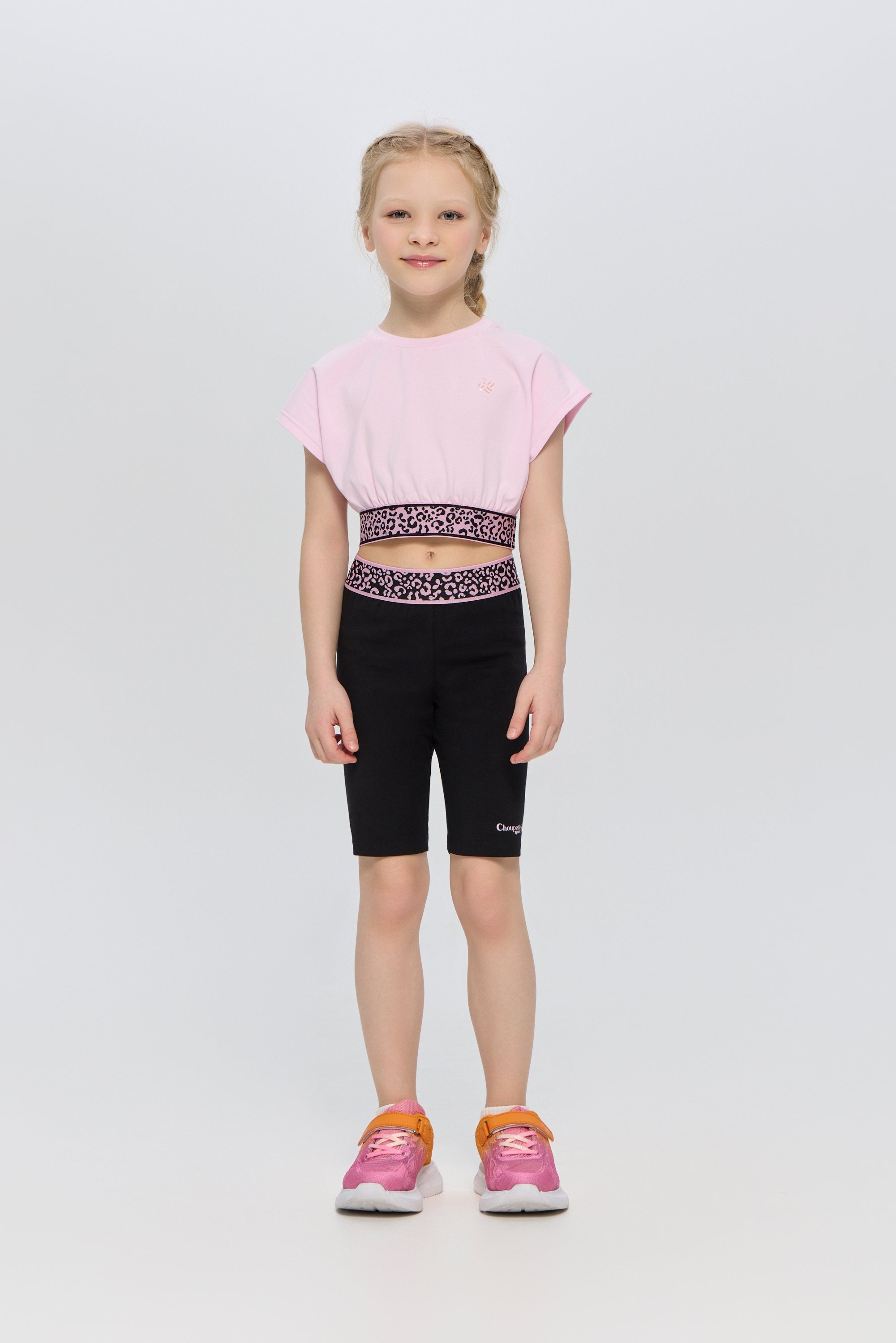 Sports Set Pink Top with Bike Shorts