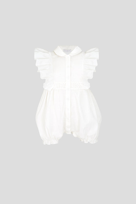 Elegant Muslin Romper, white