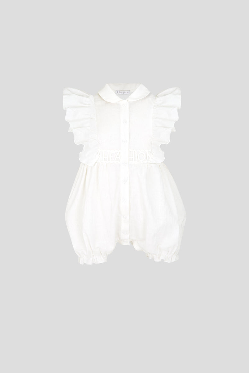 Elegant Muslin Romper, white