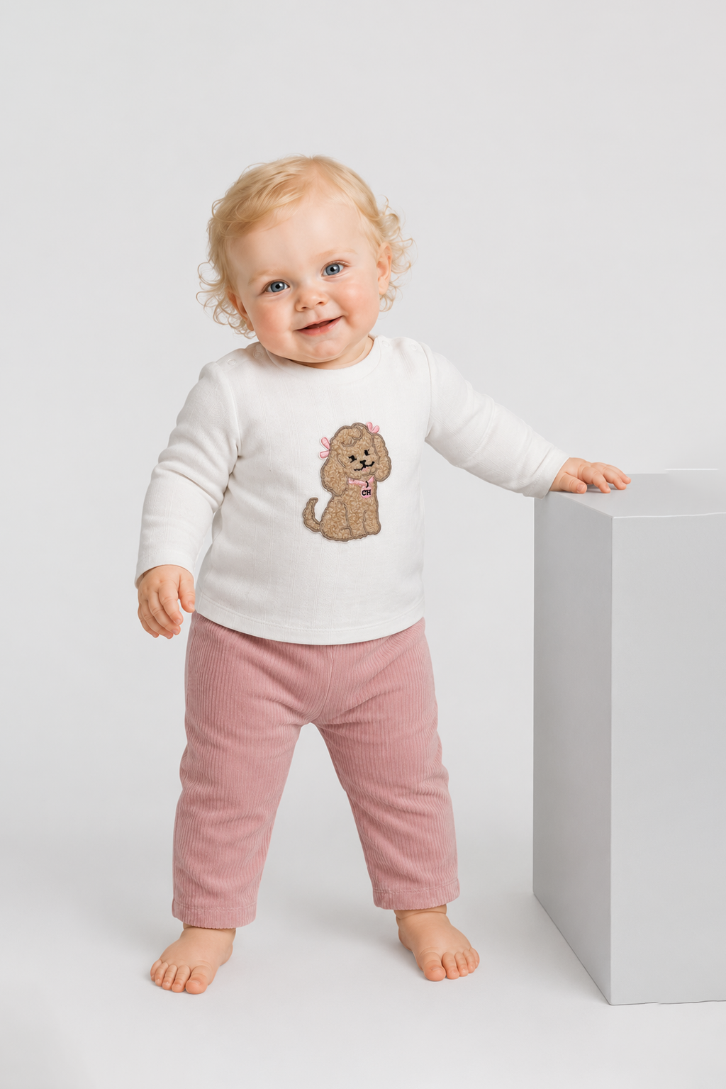 Doggy LS Tee for baby girl
