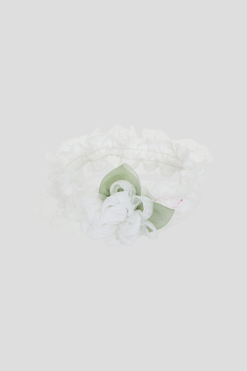 Flower Decorated Soft Headband for Baby Girl, ecru